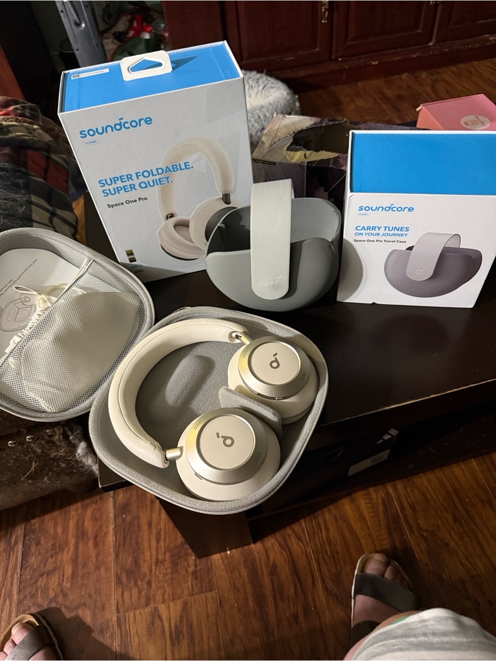Anker Soundcore Space One Pro Over-Ear Headphones - Cream/Gold